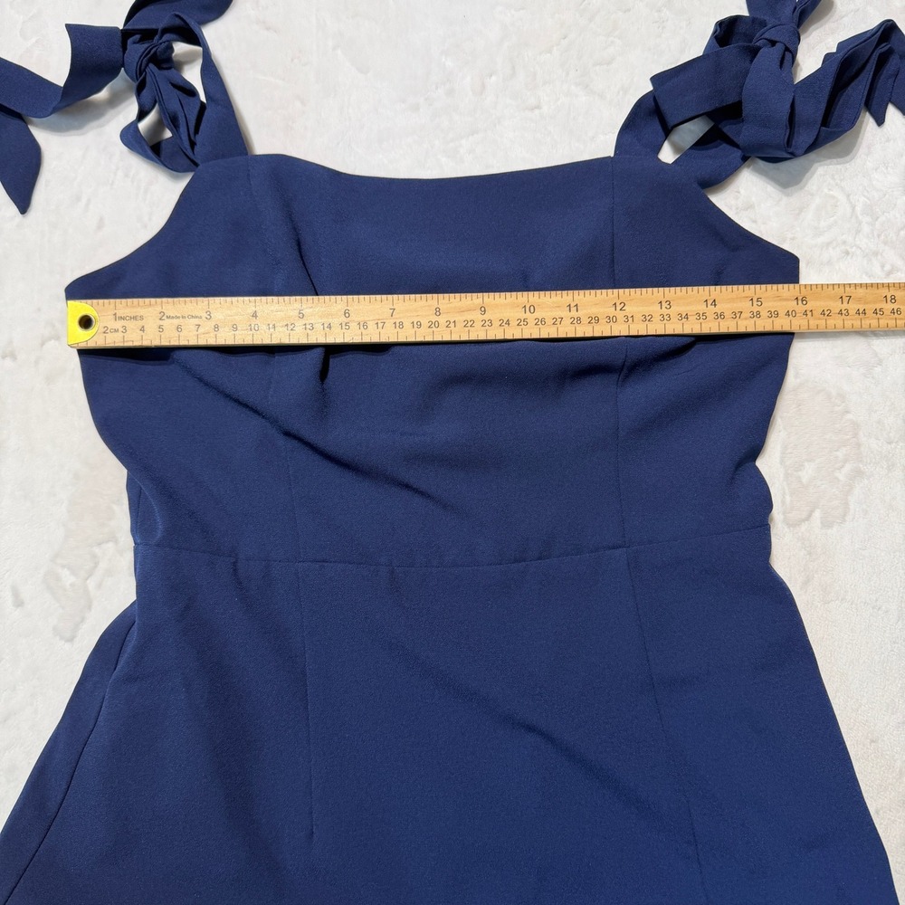 NWT Petal and Pup Laurel Dress Navy Blue Tie Shoulder Smocked Midi Dress Size 6 - Picture 9 of 11